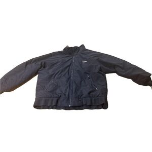 Vintage Lands’ End Men’s Hooded Jacket Size L Navy Retro Outdoor Coat